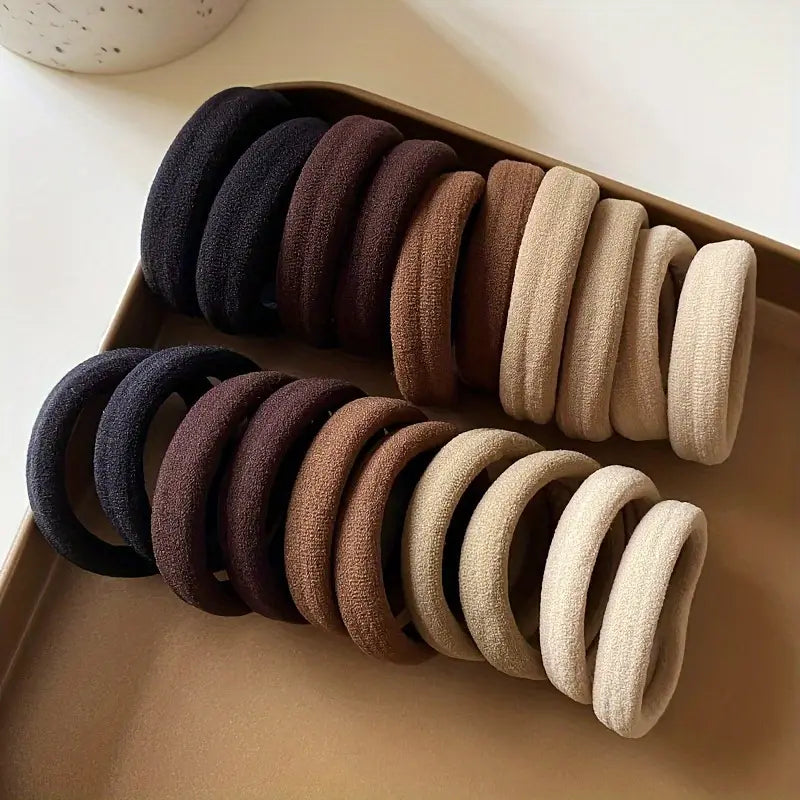 50pcs Solid Color Elastic Hair Rings – Anti-Slip Ponytail Ropes for Girls