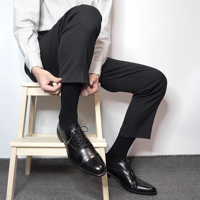 Men’s Dress Socks – 5 Pairs Cotton Crew Socks for Business & Casual Wear