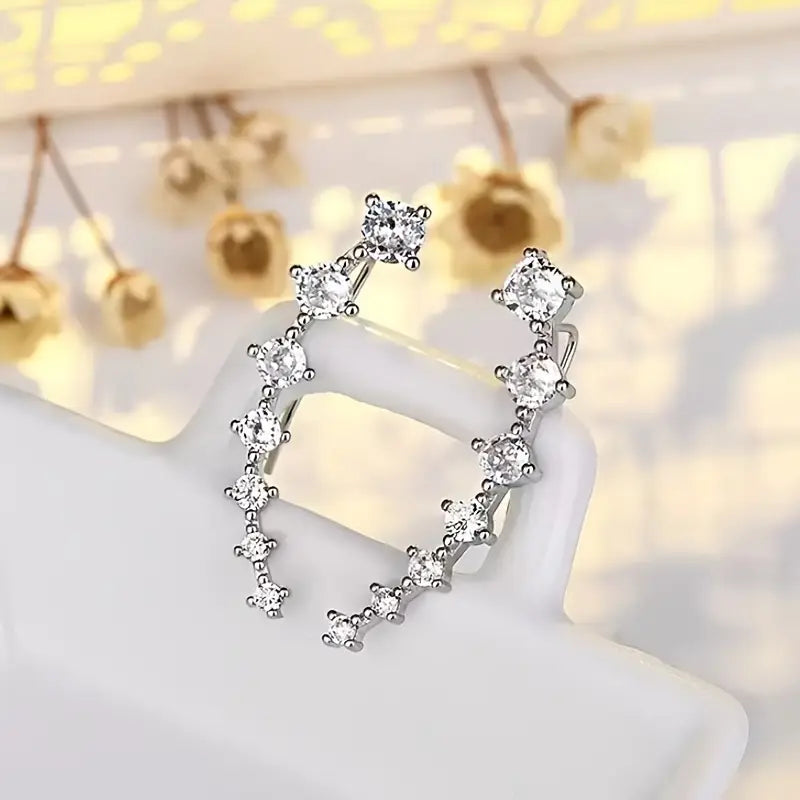 Elegant Star Design Rhinestone Earrings – Holiday Gift, Daily Wear, Stainless Steel Posts
