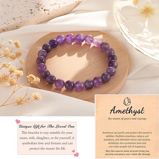 Green Stone Anxiety Relief Bracelet – Natural Crystal Yoga Gift for Men & Women
