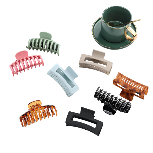 8-Pack Hair Claw Clips – Strong Hold Matte & Acrylic Clips for All Hair Types