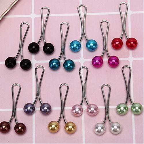 Women's Hijab Clip Pins - 12 Pieces, Multi-Color
