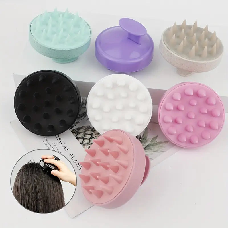 1pc Soft Silicone Hair Washing Brush – Gentle Scalp Massager & Wide-Tooth Comb