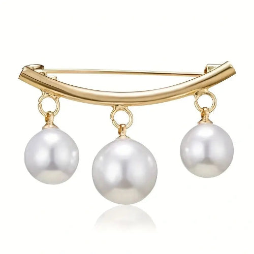 1pc Pearl Collar Clip Brooch – Fashion Chain Pin for Sweaters & Cardigans