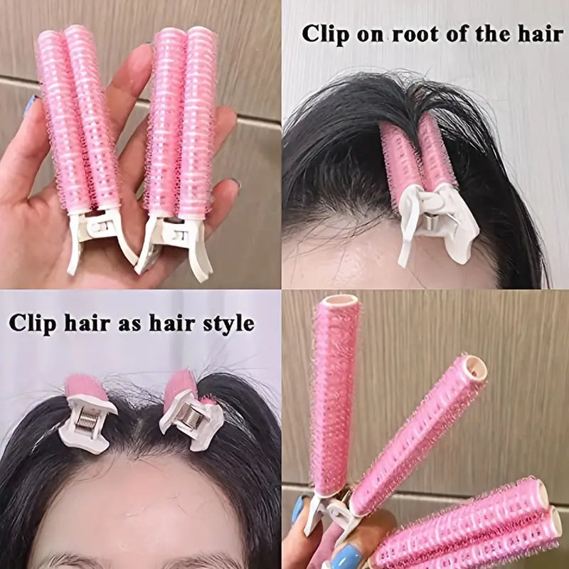 2pcs Heatless Hair Rollers – Volumizing Root Clips for Fluffy Bangs