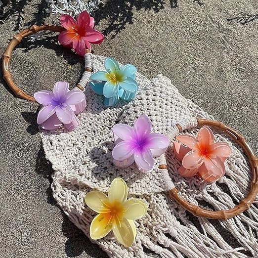 4PCS Flower Hair Claw Clips – Large Non-Slip Hair Accessories for Women