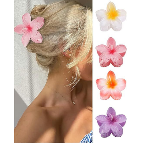 4PCS Flower Hair Claw Clips – Large Non-Slip Hair Accessories for Women