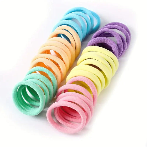 50pcs Seamless Hair Ties – 5cm High Elastic Bands for Girls & Women