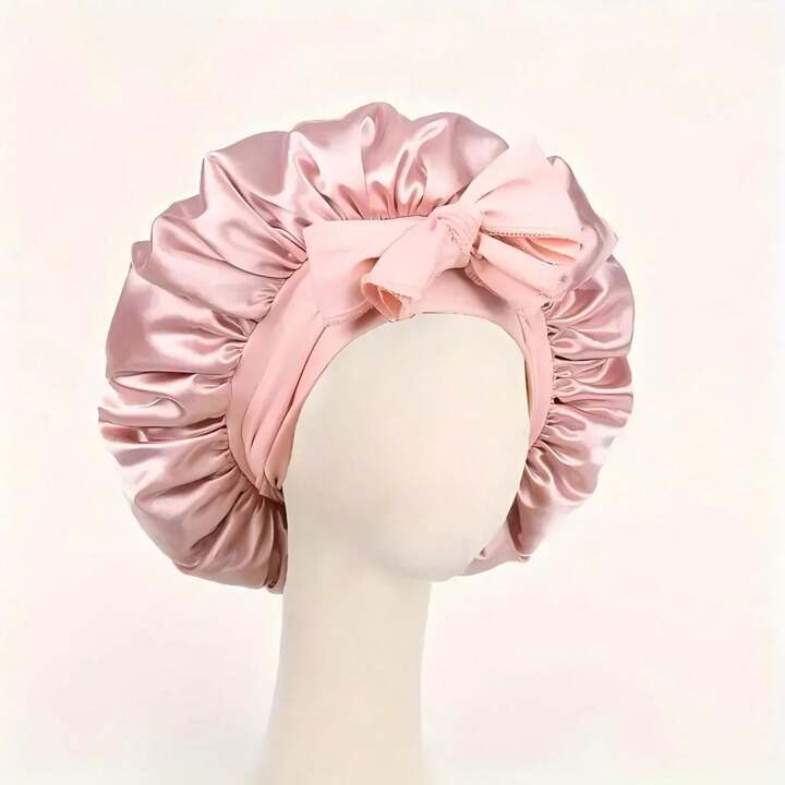 Adjustable Silk Sleep Bonnet – Satin Hair Cap for Women with Tie Band