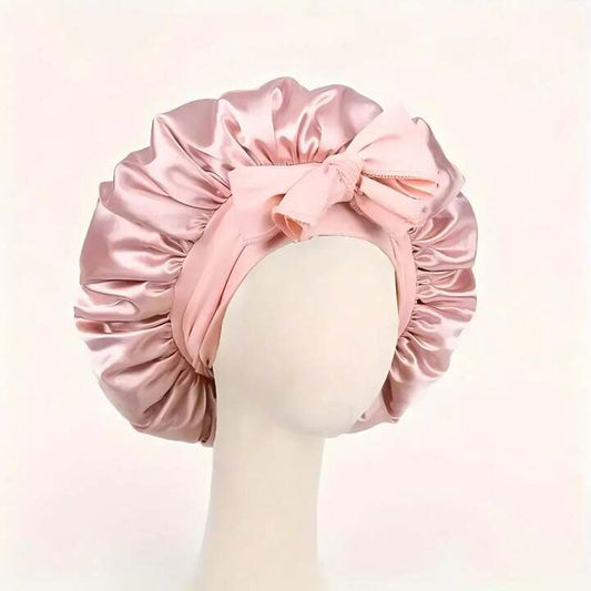 Adjustable Silk Sleep Bonnet – Satin Hair Cap for Women with Tie Band