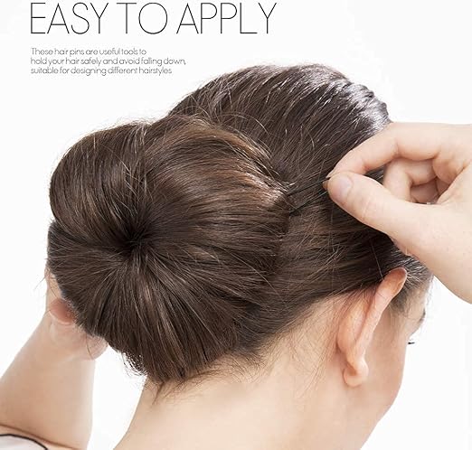 100 Black U-Shaped Bobby Pins for Women – Bridal Hair Grips in Plastic Box