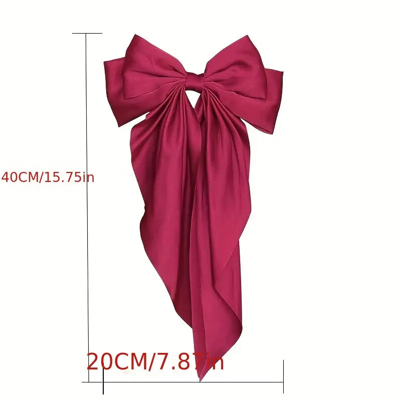 Big Bowknot Ribbon Hair Clip – Elegant Holiday & Party Hair Accessory