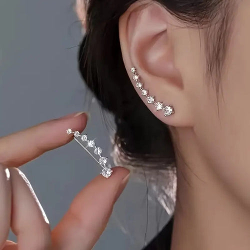 Elegant Star Design Rhinestone Earrings – Holiday Gift, Daily Wear, Stainless Steel Posts