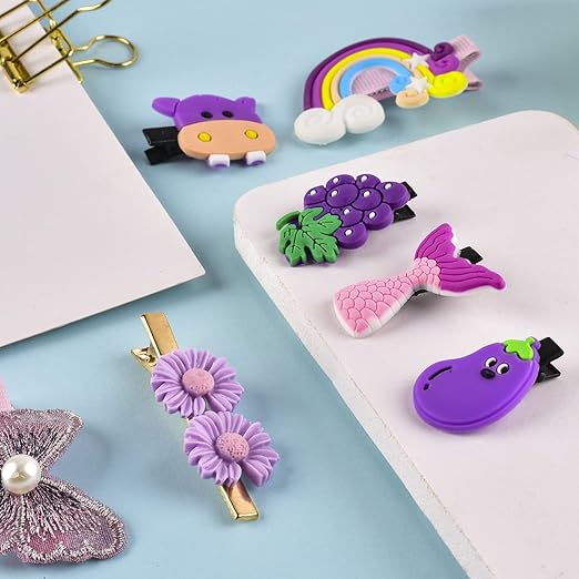 14 Pcs Cute Baby Hair Clips – Flower, Candy, Butterfly & Fruit Barrettes for Girls