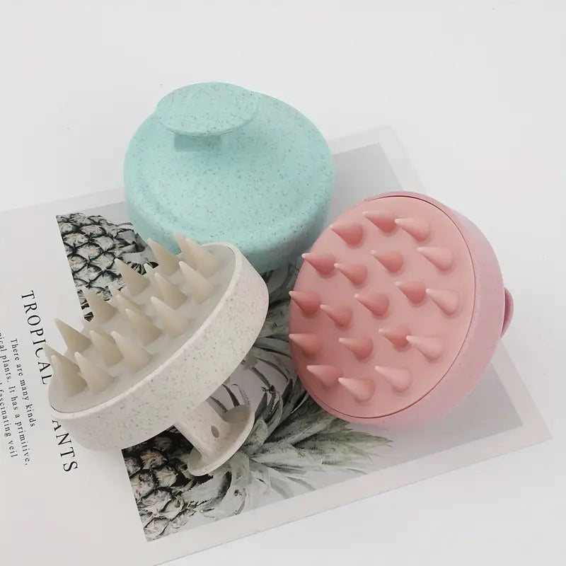 1pc Soft Silicone Hair Washing Brush – Gentle Scalp Massager & Wide-Tooth Comb