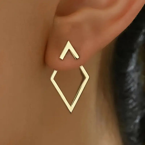Geometric Line Stud Earrings – Minimalist Zinc Alloy Fashion for Women