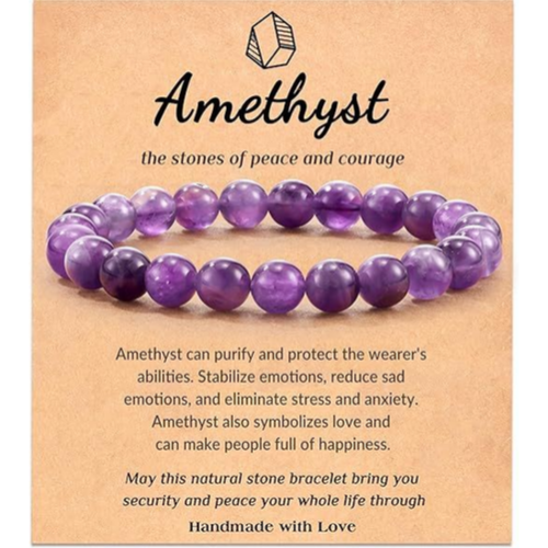 Green Stone Anxiety Relief Bracelet – Natural Crystal Yoga Gift for Men & Women