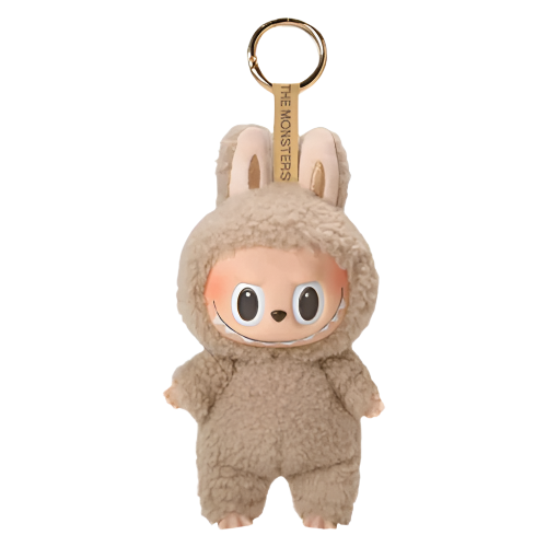 LA-BU-BU Brown Doll Keychain – Cute Pendant for Home Décor & Gifts