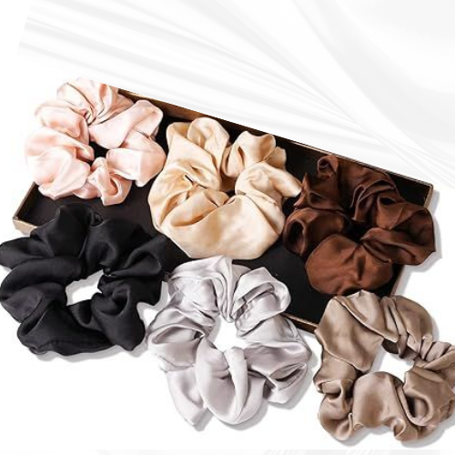 Lolalet 6-Pack Satin Hair Scrunchies for Women & Girls – Soft & Gentle