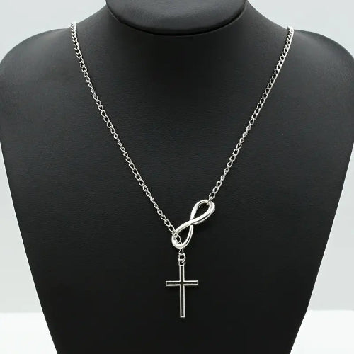 Lucky Number 8 & Cross Pendant Necklace – 2024 Fashion Jewelry for Women