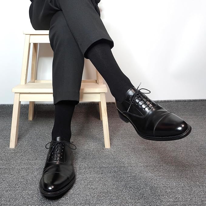 Men’s Dress Socks – 5 Pairs Cotton Crew Socks for Business & Casual Wear