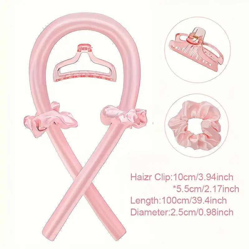 Minimalist Fabric Hair Curler with Bow – Christmas Hairstyling Accessory