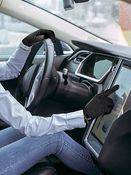Women’s UV Protection Cotton Gloves – Non-Slip Touchscreen Summer Driving Gloves