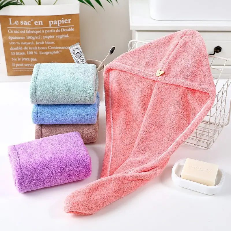 1pc Women’s Quick-Dry Microfiber Hair Drying Hat – Super Absorbent Towel Cap