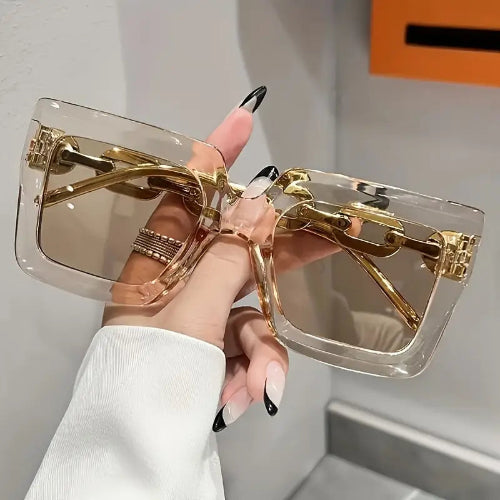 Women’s Fashion Glasses – Rose Gold & Clear Frames, Lightweight Statement Eyewear
