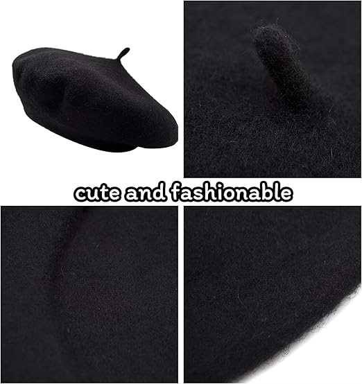 Kids’ Classic Wool Beret – French Style Warm Artist Hat for Girls