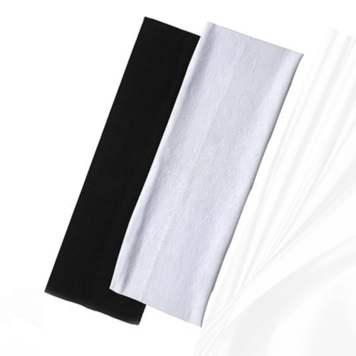 Yedtreg 2-Pack Wide Black Headbands for Women & Men – 7cm Soft Stretchy Hair Bands for Yoga, Running, Sports, Makeup