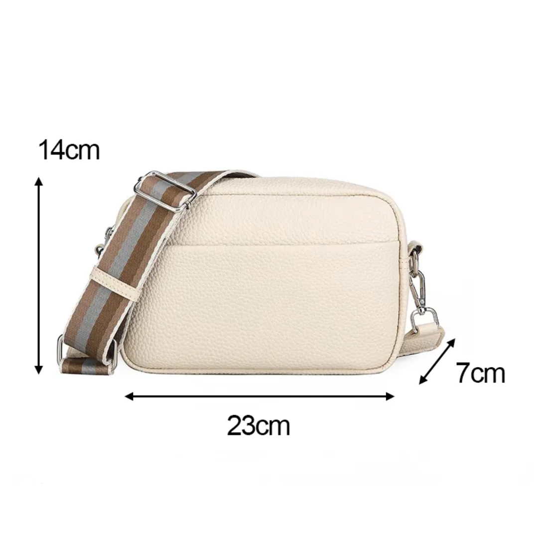 Small Leather Crossbody Camera Bag – Women's Purse with Stylish Guitar Strap